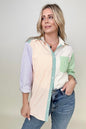 Davi & Dani Multicolor Mixed Stripe Button Front Top -  Nueva Moda Boutique By Giselly 