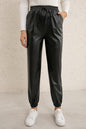 Elastic Waist PU Leather Joggers -  Nueva Moda Boutique By Giselly 