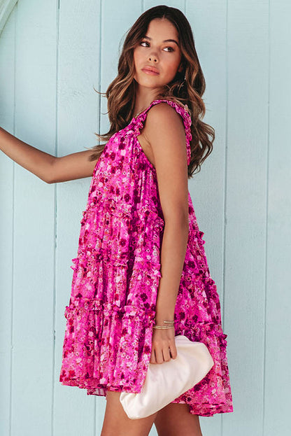 Printed Square Neck Sleeveless Mini Dress -  Nueva Moda Boutique By Giselly 