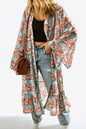 Printed Open Front Duster Cardigan -  Nueva Moda Boutique By Giselly 