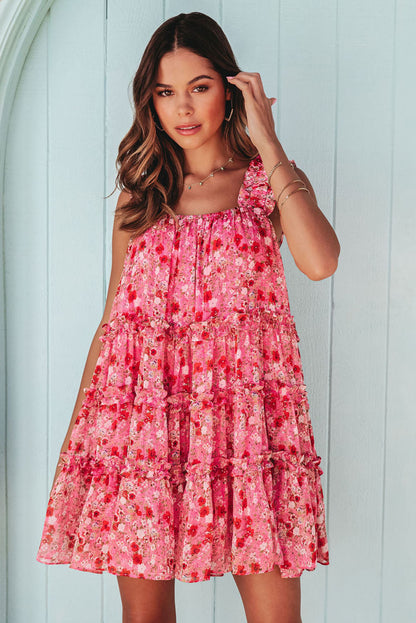 Printed Square Neck Sleeveless Mini Dress -  Nueva Moda Boutique By Giselly 